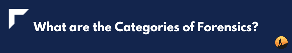 What are the Categories of Forensics?