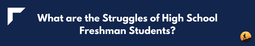 What are the Struggles of High School Freshman Students?
