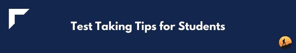 Test Taking Tips for Students