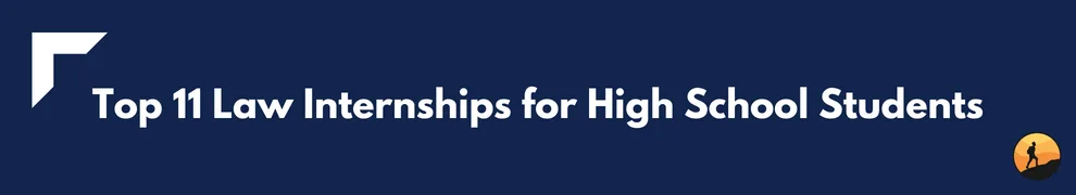 Top 11 Law Internships for High School Students